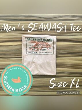 Southern Marsh Men’s Clothes Terracotta SEAWASH Short Sleeve Tee Size XL